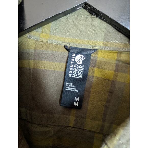 Mountain Hardwear Shirt Mens Medium Green Plaid Long Sleeve Collar Button-Up NWT - Picture 3 of 4